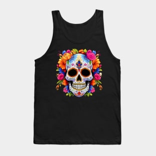 Dia De Los Muertos  Sugar Skull La Catrina Halloween Tank Top